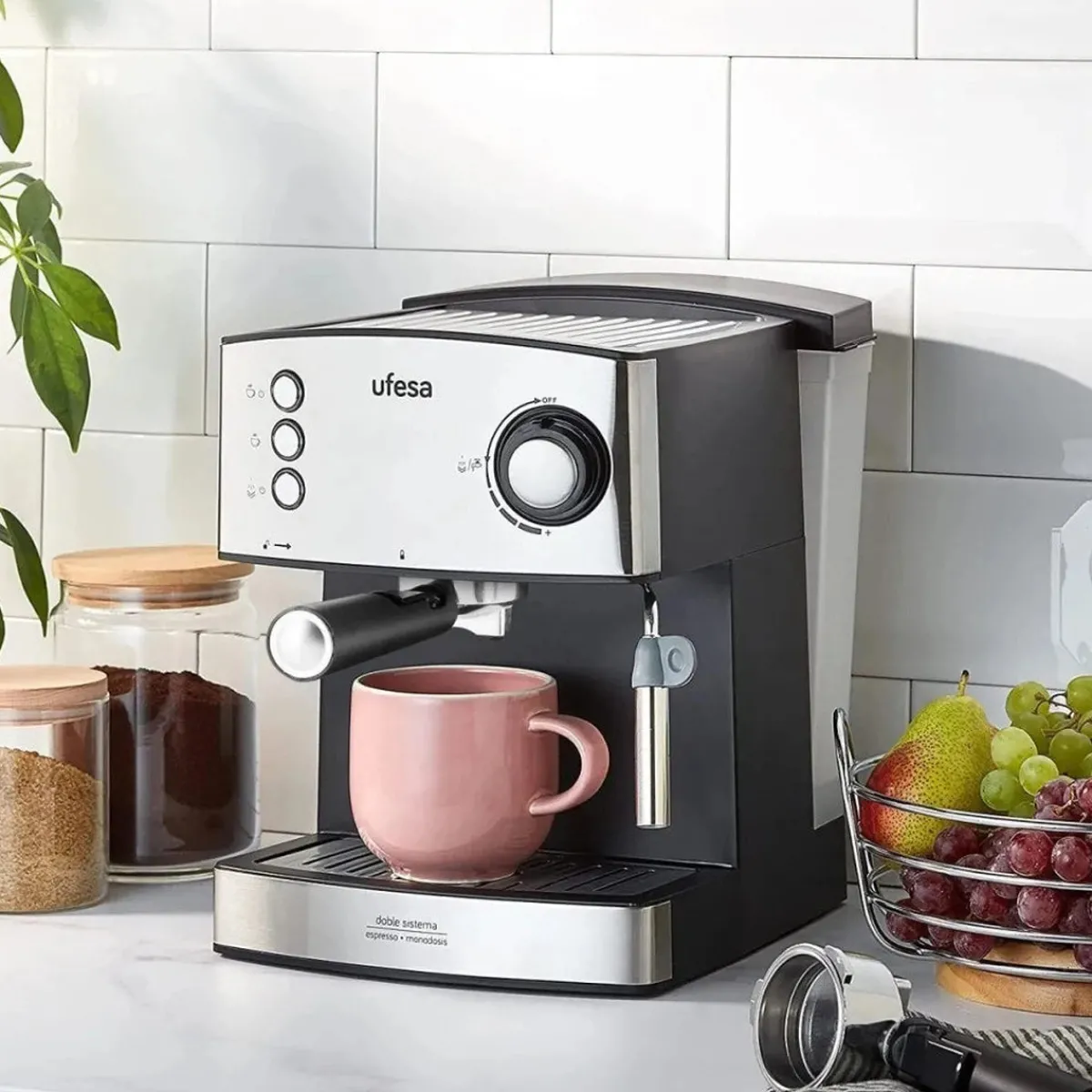 Ufesa Cafetera Espresso CE7240 café molido o monodosis