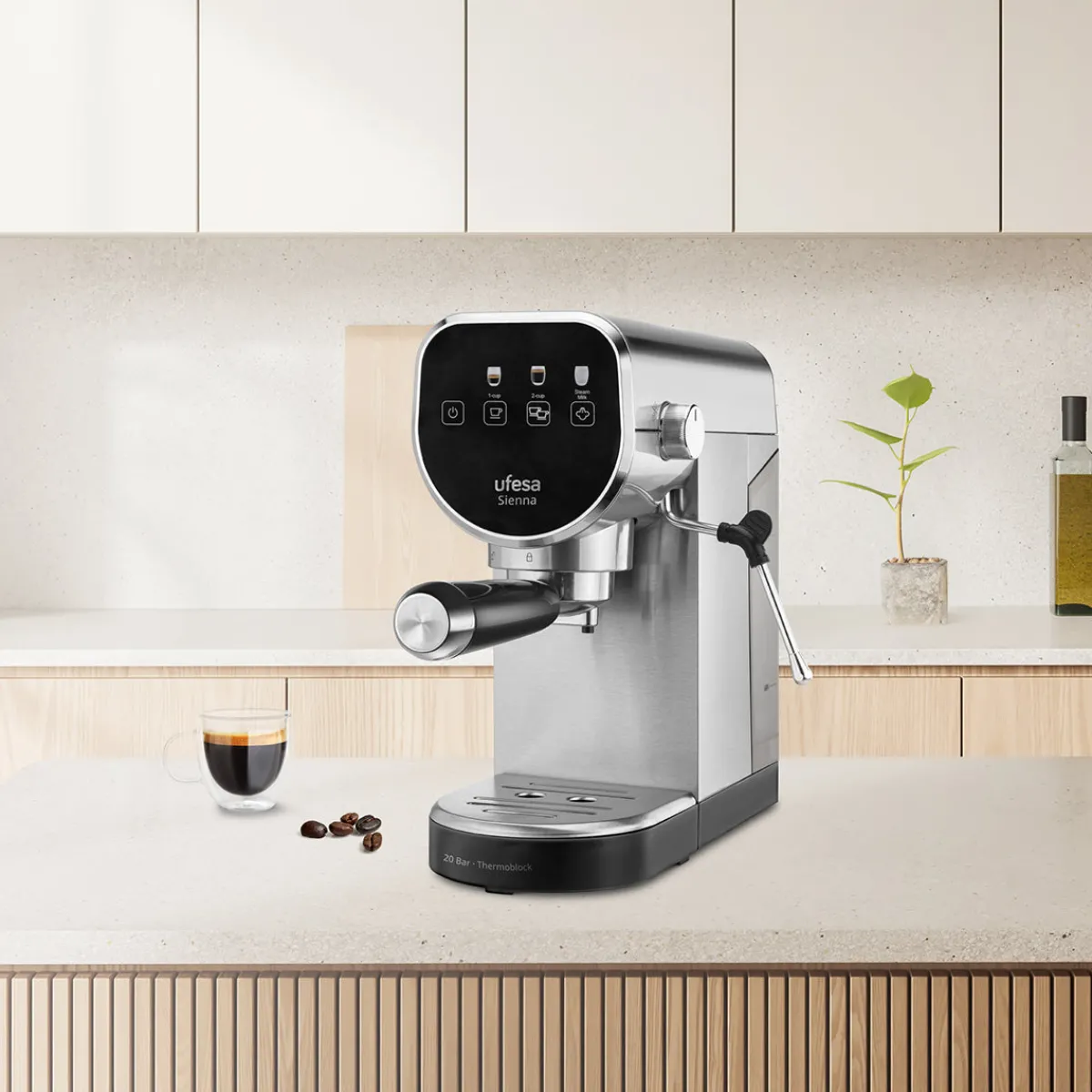 Ufesa Cafetera Espresso Thermoblock Sienna