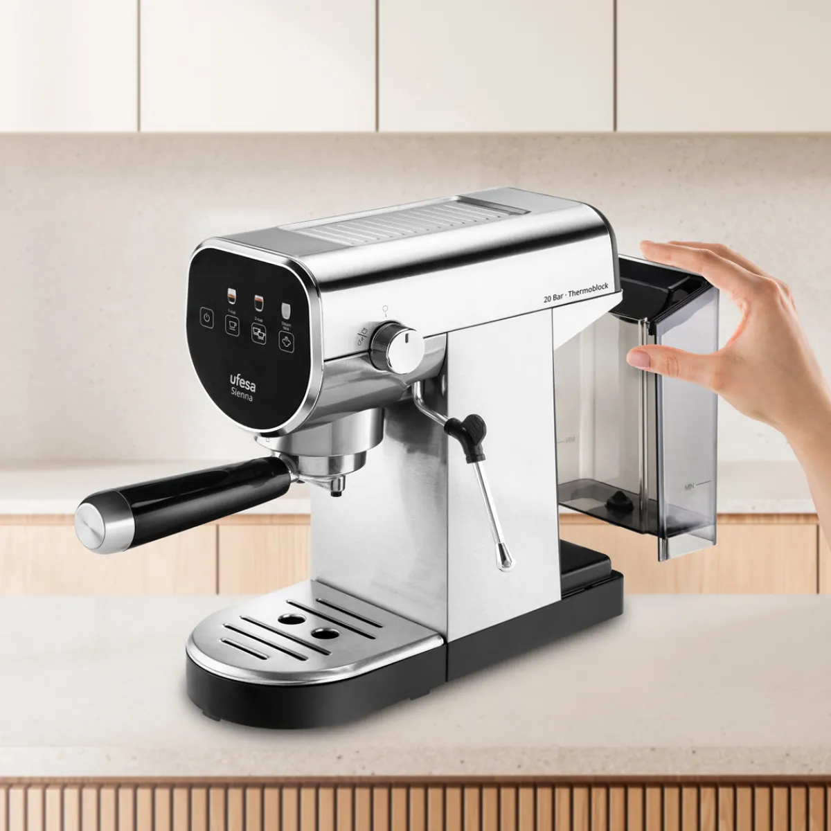 Ufesa Cafetera Espresso Thermoblock Sienna