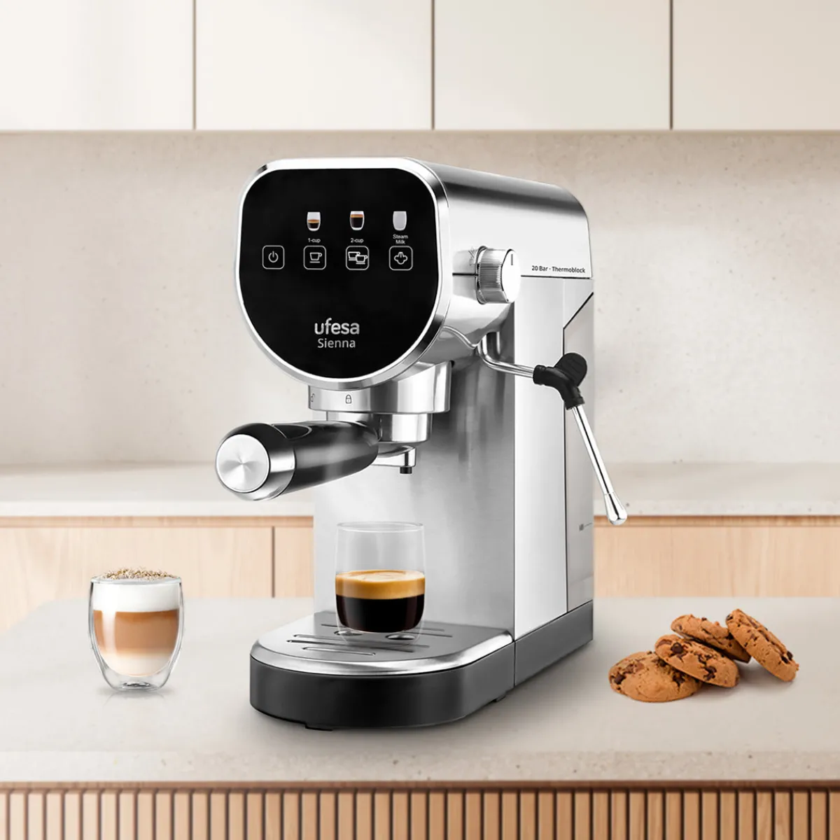 Ufesa Cafetera Espresso Thermoblock Sienna