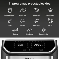 Ufesa Freidora de aire digital doble cubeta 9L Thunder