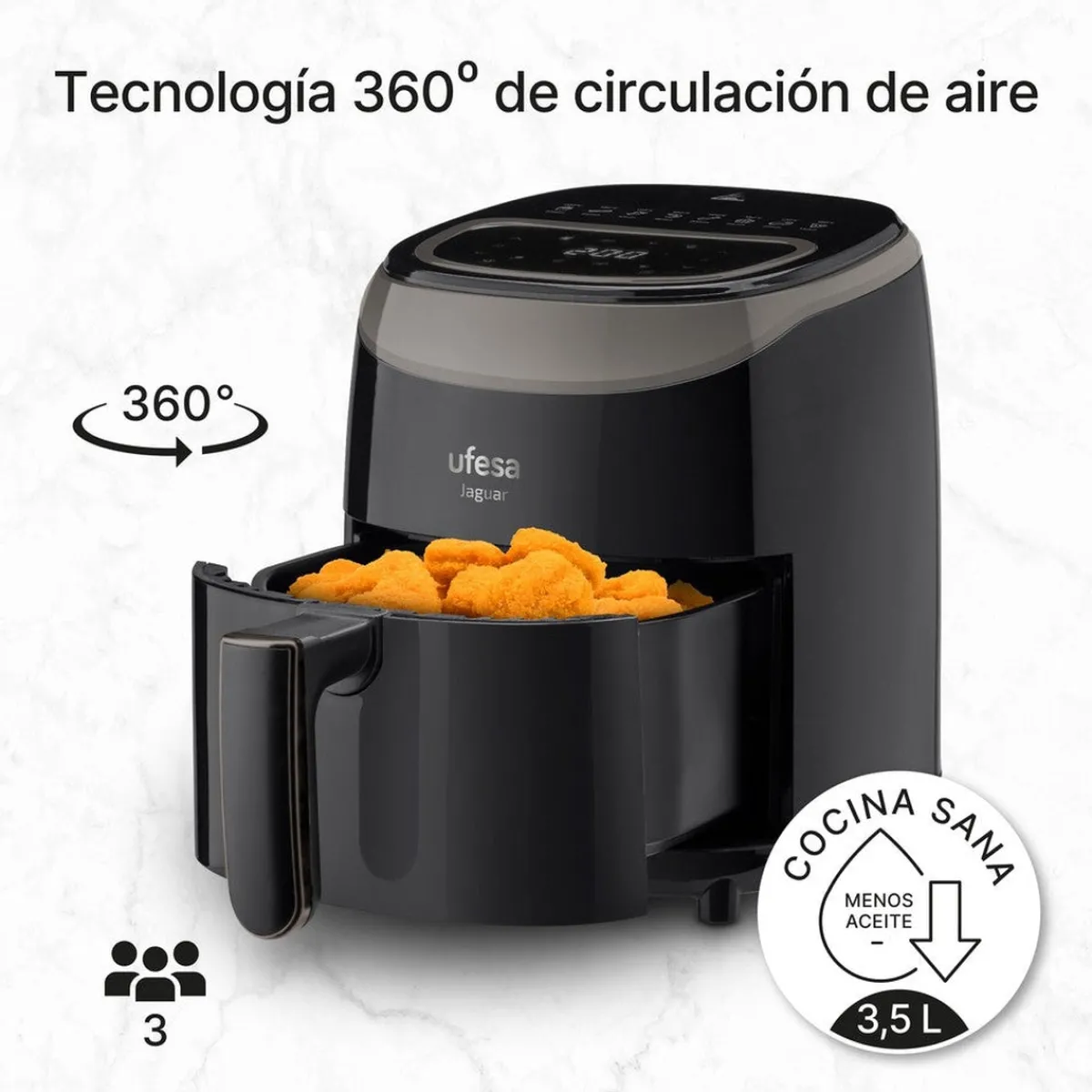 Ufesa Freidora de aire digital 3.5L Jaguar