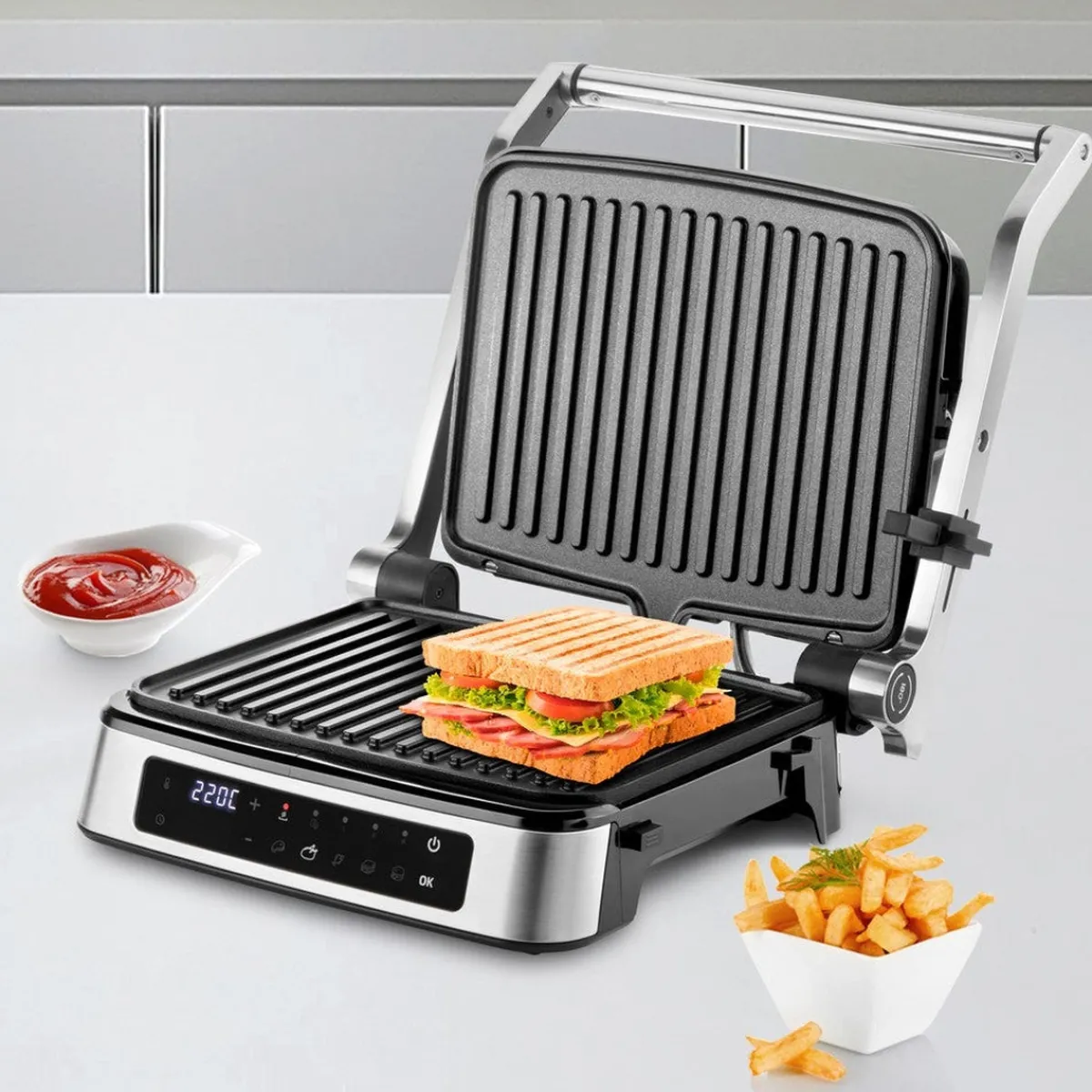 Ufesa Grill Digital Everest con placas antiadherentes