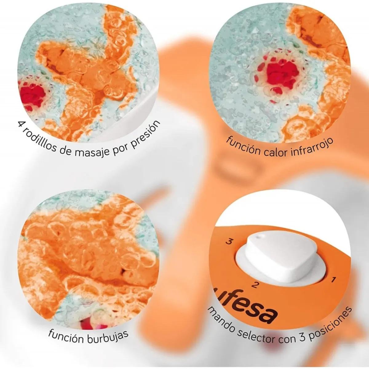 Ufesa Hidromasajeador de pies BH5700 con 3 posiciones