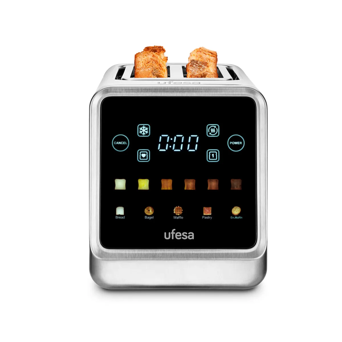 Ufesa Tostador digital OneTouch Duo Plus de 2 ranuras 1450W