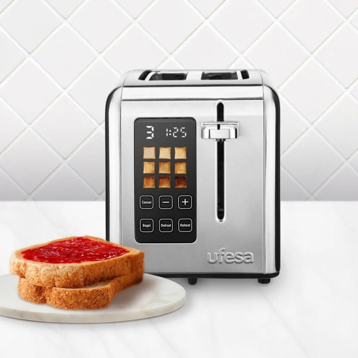 Ufesa Tostador digital Perfect Toaster de 2 ranuras 950W
